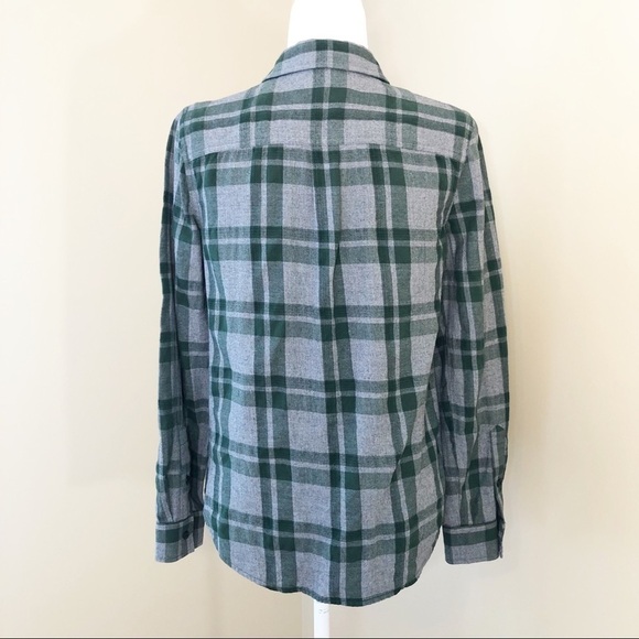 Madewell 1/4 Zip Plaid Flannel Popover Shirt - S - Picture 4 of 10
